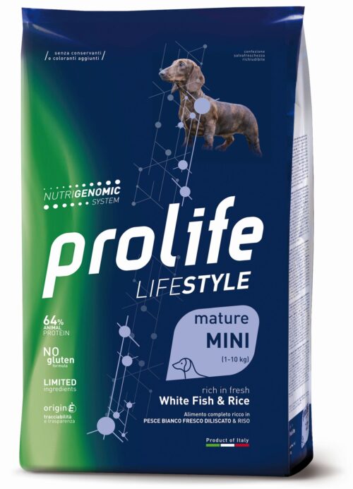 PROLIFE DOG LIFESTYLE MATURE WHITE FISH&RICE MINI 2 KG